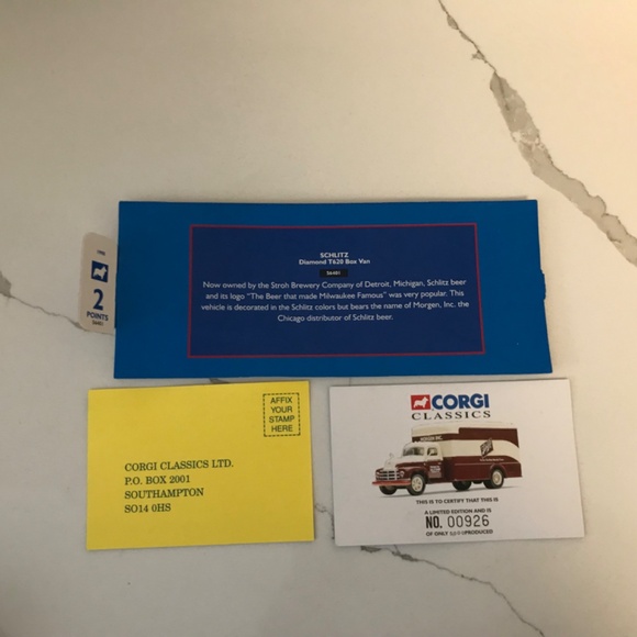 Corgi Classics Limited Edition Schlitz Diamond T620 Morgan Box Van 1:50  NIB - Picture 6 of 13